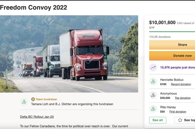 GoFundMe Removes Canadian Trucker Protest Campaign
