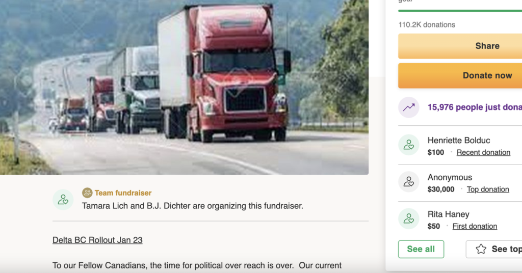 GoFundMe Said A Viral Trucker Anti-Vax Mandate Protest Doesn't Violate Its Rules