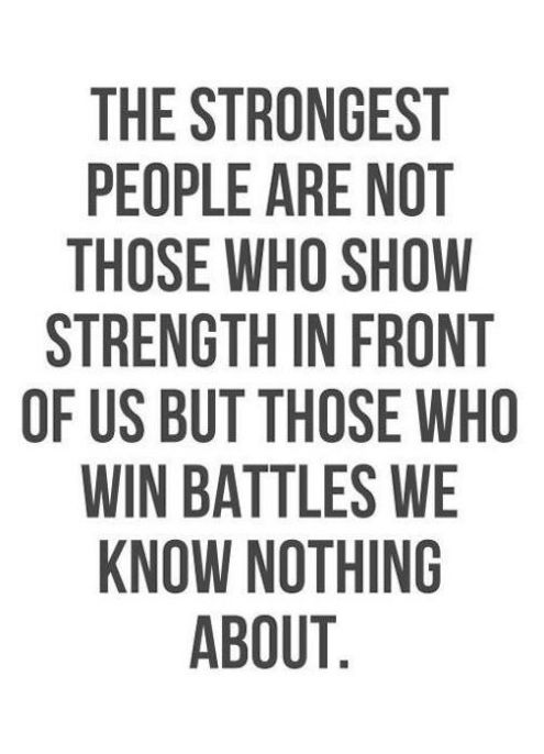 The Strongest People Are Those Who Win Battles We Know Nothing About - Inspirational Quote about the future